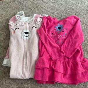 Fleece toddler girls pajama bundle